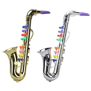Jouet musical Gretel : Saxophone de simulation à huit tons pour enfants, trompette en plastique pour l'éducation précoce, finition électroplaquée 8 - Product Image 4