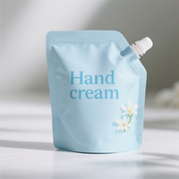 Sac d'emballage par extrusion de pâte bleu clair imprimé personnalisé sac de pochette à bec pour crème pour les mains savon liquide sac d'emballage en plastique