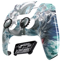 EXtremeRate Luna Coque de Remplacement DIY Redessinée Personnalisée pour Manette PS5 Dualsense