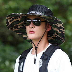 Men's Summer Wide Brim Fishing Hat 15cm UV Protection Breathable Sunshade Fisherman Hat Adult Outdoor Use - Product Image 3