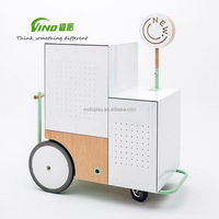 Mini chariot à bonbons Mobile en bois, avec poignée et pegboard pour sucettes et glaces