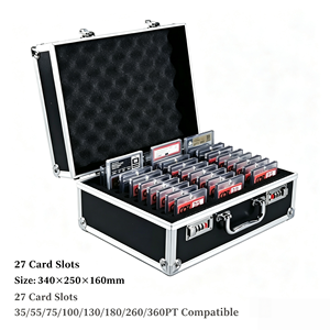 Boîte de rangement en aluminium pour cartes gradées avec double serrure à combinaison, pour cartes <span class=keywords><strong>PSA</strong></span>, BGS, TCG, <span class=keywords><strong>Pokémon</strong></span>, sportives et cartes gradées en slab - Product Image 2