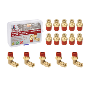 Conectores Rápidos de Empuje, Codo Recto Macho de Latón, Combinación Aprobada por DOT, Adaptador de Línea de Freno de Aire, Kit de Suspensión Neumática, Suave - Product Image 1