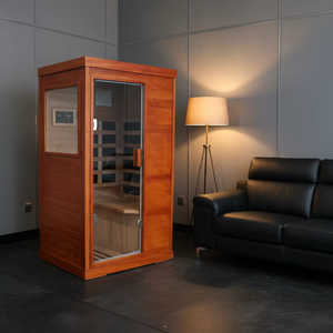Sauna Moderna de Okoume para el Hogar, Cabina de Vapor Seco con Panel de Control Inteligente, Puerta de Vidrio para Sauna de Infrarrojos Lejanos, Ideal para Hoteles y Hogares - Product Image 2
