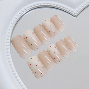 <span class=keywords><strong>Faux</strong></span> ongles carrés français haut de gamme élégants à presser pour adolescentes – Vente en gros - Product Image 2