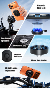 <span class=keywords><strong>Support</strong></span> de <span class=keywords><strong>téléphone</strong></span> pour moto Kewig Quadlock, rotation 3D, antichoc, magnétique, étanche IP66, en alliage d'aluminium - Product Image 2