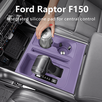 Pour Ford Raptor F150, accessoires de mise à niveau de l'intérieur de la voiture, console centrale, protection antidérapante, tapis en silicone avec insert pour porte-gobelet