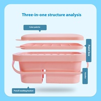 Vente en gros Tout-en-un Design pratique pour la peinture à l'huile d'art Ensemble de trois pièces comprenant un porte-pinceau et un seau de lavage