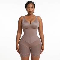 Body sculptant en nylon anti-bactérien, amincissant le ventre et rehausseur de fesses, avec fermeture éclair poitrine, le plus vendu