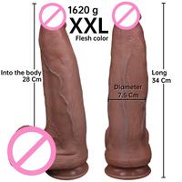 Dildo réaliste XXL de grande taille avec ventouse puissante, en silicone liquide, 13,4 pouces, jouets sexuels pour femmes