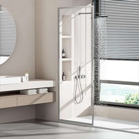 Stock aux États-Unis Écran de douche fixe encadré de 10mm Porte de douche en verre trempé