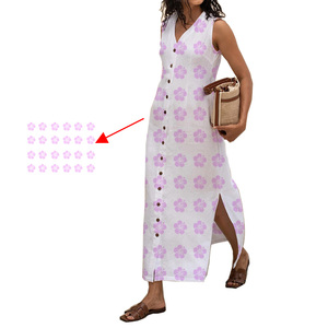 Aloha Femmes Impression florale personnalisée Style hawaïen 100% Rayonne Robe sans manches Décontracté Vente en gros Plage Vacances T-shirt Robe - Product Image 2