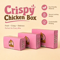 Boîte à emporter personnalisée pour poulet frit chaud, ailes de poulet frites, emballage en papier, boîte en papier kraft pour plats à emporter