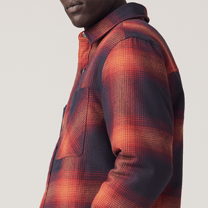 Veste à <span class=keywords><strong>carreaux</strong></span> boutonnée surdimensionnée pour homme, de qualité supérieure, avec logo personnalisé, pour l'hiver, marque privée OEM - Product Image 4