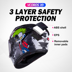 Cascos Integrales de <span class=keywords><strong>Moto</strong></span> VF202 <span class=keywords><strong>Casco</strong></span> de Motocicleta Unisex con Visera Solar Interna y Bolsillos para Altavoces con Bluetooth, Aprobado por DOT - Product Image 2