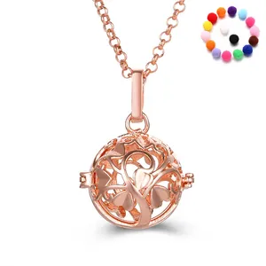 Arbre creux Coeur Médaillon Huile Essentielle Aromathérapie Diffuseur Collier Style Mexicain Grossesse L'enseignement Carillon Boule Collier