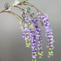 Bunga Tiruan DKB Grosir Warna Biru Merah Ungu Wisteria Bunga Sutra Gantung Tahan Lama untuk Dekorasi Dinding Bunga Pernikahan dan Rumah