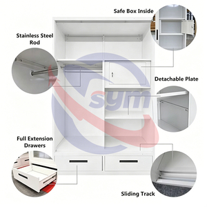 Armario de Acero Impreso Impermeable KD, Armario Metálico para <span class=keywords><strong>Ropa</strong></span>, para Uso en Climas Húmedos, Muebles Modernos para el Hogar - Product Image 4