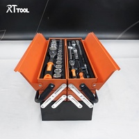 Deko — boîte à outils ménagers, Kit avec clé et tournevis, 3 couches, boîte en métal, 85 pièces