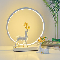 Lampe de table LED scandinave moderne pour chambre chevet veilleuse atmosphère circulaire créative bureau décoratif métal E26 pour