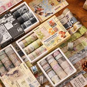 20 rollos/caja Retro años monólogo serie impermeable papel Washi Tape Set DIY álbum decorativo diario pegatinas para enmascarar - Product Image 2