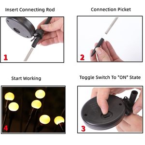 Lámpara Solar LED Impermeable IP65 con Forma de Luciérnaga para Decoración de Jardín y Caminos, Luz Oscilante a Nivel del Suelo - Product Image 3