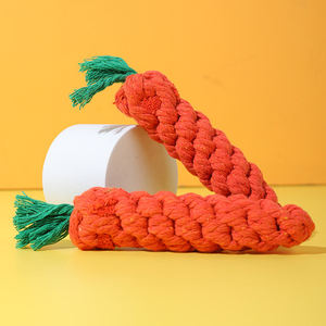 Rarewe mainan anjing tali katun, mainan mengunyah anjing wortel tali katun kepang pembersih gigi harga murah - Product Image 3