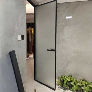Puerta Batiente de Doble Vidrio con Marco Delgado de Aluminio de Diseño Minimalista, Puerta Moderna para Baño, Impermeable y Personalizable - Product Image 2