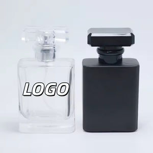 Botella de Perfume Vacía de Lujo Personalizada, Transparente, Negra, de 30ml, 50ml, 100ml, con Pulverizador y Bomba - Product Image 1
