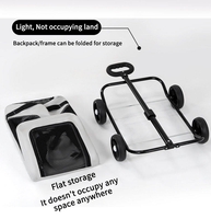 Poussette pliable pour animaux de compagnie JXB Fashion en aluminium à 4 roues, durable, légère, portable, facile à pousser et à ranger pour les voyages et l'usage quotidien