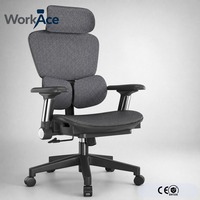 Chaise de bureau ergonomique moderne en plastique confortable avec accoudoirs réglables 7D, pivotante, inclinable et réglable en hauteur pour la maison et le bureau