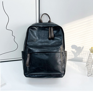 Soft Leather <b>Backpack</b> Dark <b>Brown</b> 16 Inch Laptop Compartment Casual Travel College Student Unisex <b>Backpack</b> - Product Image 4