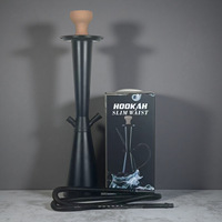 Hookah Shisha Hitam Murah 60cm, Portabel, Langsung dari Pabrik, Model Slim Waist dengan Tabung Plastik Panjang, Set Lengkap untuk Bar dan KTV