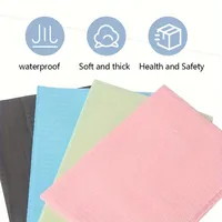 125 bavettes jetables imperméables en papier pour tatouage et manucure, pour usage en magasin