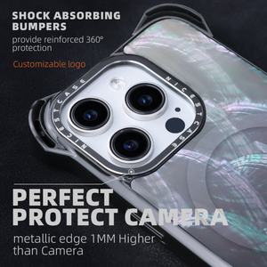 Coque de téléphone magnétique en TPU personnalisée anti-choc en nacre de 7,5 M pour iPhone 14 Pro, compatible avec iPhone 16, 15, 14, 13 Pro Max - Product Image 4