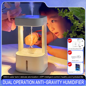 Nouveaux produits, 7 couleurs, lumière nocturne à LED changeante, brume fraîche, gros gouttelettes d'eau, <span class=keywords><strong>anti</strong></span>-gravité, humidificateur ultrasonique USB, aromathérapie - Product Image 2