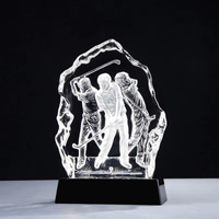 Trophée de golf personnalisé en verre cristal et métal, récompense créative pour les champions, les compétitions, les salons professionnels et les cartes de licence
