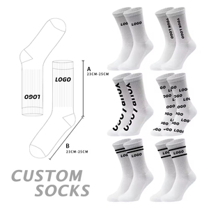 Calcetines deportivos para hombre, calcetines deportivos con logo en el puño, calcetines deportivos con logo en la parte inferior, calcetines deportivos de diseño personalizado, calcetines de fútbol. - Product Image 2