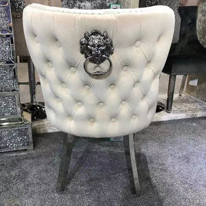 Home Furniture Factory Hot Sale in <strong>UK</strong> Dining Table Modern Beige <strong>Velvet</strong> Dining <strong>Chair</strong> - Product Image 4