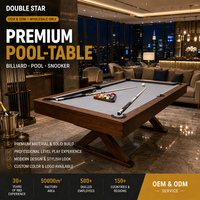 Table de billard en bois massif personnalisable, 3 pièces, table de snooker avec tissu en laine grise, pieds en forme de X, service OEM