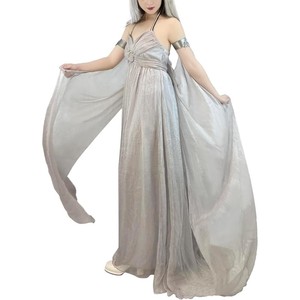 Disfraz de <span class=keywords><strong>Reina</strong></span> <span class=keywords><strong>medieval</strong></span> para mujer, vestido de tren largo gris, disfraces de juego de Daenerys Targaryen para Halloween - Product Image 4