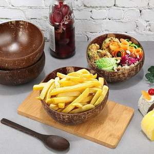 ハーフココナッツシェルロゴ手作りウッドボウルベトナムボウルツールトレイ500Ml天然大豆キャンドル生地マシンケータリングスムージー用 - Product Image 5