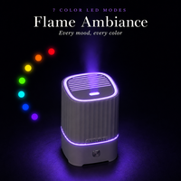 Diffuseur d'arômes flamme 280 ml, 7 couleurs LED, humidificateur ultrasonique à huiles essentielles, USB Type-C, arrêt automatique, pour la maison et le bureau