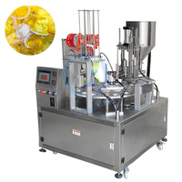 Machine de remplissage de scellage d'emballage de tasse en plastique de gelée de yaourt au beurre d'arachide à haute efficacité