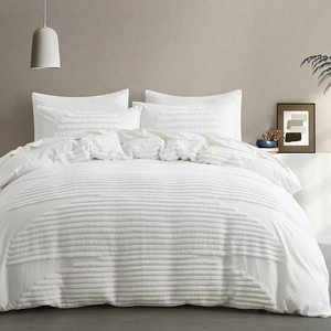 Set Copripiumino Moderno 5 Pezzi per <span class=keywords><strong>Letto</strong></span> <span class=keywords><strong>Matrimoniale</strong></span> 1,8m, 100% Cotone 200TC, Motivo Tinta Unita, Per Tutte le Stagioni, Comfort e Stile - Product Image 6