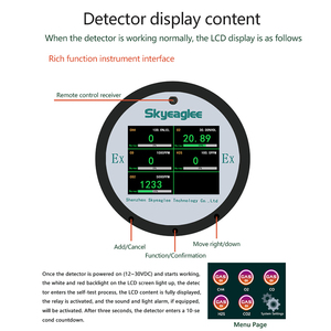 Fixo 5-em-1 <span class=keywords><strong>detector</strong></span> de concentração de gás CH4 O2 CO H2S analisador VOC SO2 detectando alarme PID CO2 monitoramento NH3 NENHUM CL2 HCN Sensor - Product Image 5