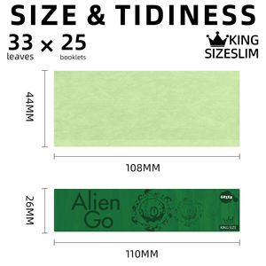 Papel de fumar de pulpa de madera personalizado tamaño King Size de la marca Alien Go Manufacturer Green Cigar Packing para fumar tabaco - Product Image 3