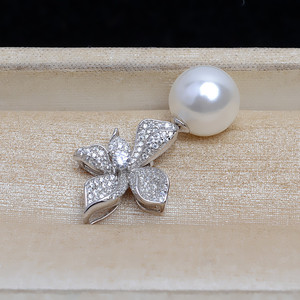 Pendentif en argent S925 Wenchi pour femme, à faire soi-même, en forme de grande fleur avec 12-16 accessoires, modèle 13808, apprêts de bijouterie chinois - Product Image 3