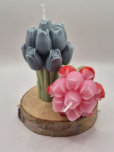 Bouquet en verre de cloche de soja de mini chauffe-plat écologique cadeaux de douche de bébé Bouquet de champ de soja bougeoir bougie parfumée de tulipe - Product Image 5