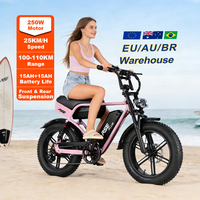 Vélo de route électrique 2026 BR Stock, cadre en alliage d'aluminium, pneus larges, batterie lithium 48V 250W, moteur moyeu arrière, 7 vitesses, hybride adulte